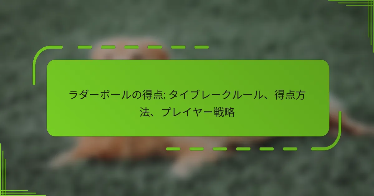 ラダーボールの得点: タイブレークルール、得点方法、プレイヤー戦略