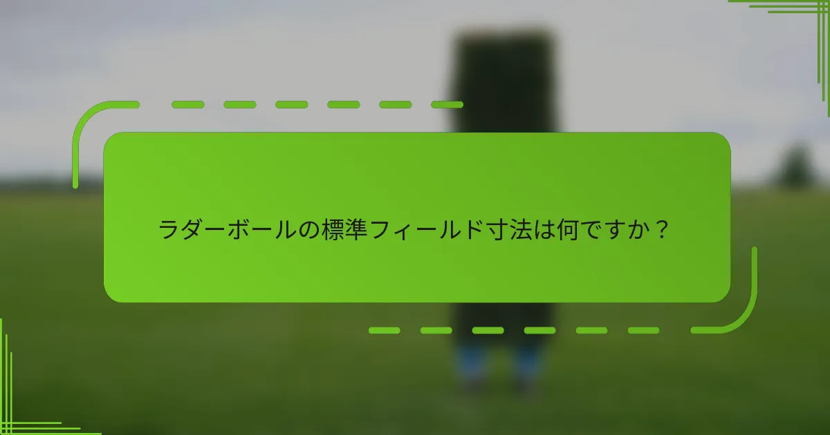 ラダーボールの標準フィールド寸法は何ですか？